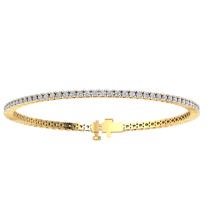 <b>Men</b> Women Solid 10k White Gold IGI Certified Vvs Lab Grown Brilliant Cut Diamond Engagement Wedding Party Gift Tennis Chain - Product Image 1