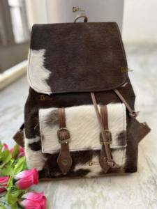 Sac à dos en cuir de vachette véritable fait main avec fermeture éclair, multifonctionnel, unisexe, pour voyage, ordinateur portable, école HNBP-0097 - Product Image 1