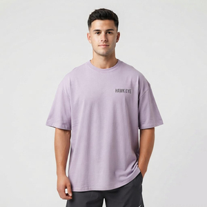 เสื้อยืดโอเวอร์ไซส์ทรงใหญ่ ผ้าฝ้ายคุณภาพสูง คอกลม ดีไซน์สตรีทแวร์แบบกำหนดเอง เสื้อยืดผู้ชาย - Product Image 2