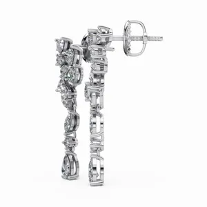 Pendientes de Diamantes Cultivados en Laboratorio Golden Symphony de Marinas, 24 Piezas, Diseño de Corte Múltiple en Forma de Gota, Certificación IGI, Claridad VVS, Oro de 10/14/18 Quilates - Product Image 4