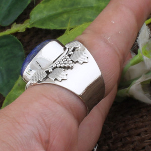 Bague artisanale en argent sterling 925 avec lapis-lazuli, pierre précieuse naturelle bleu royal, bague vintage artisanale, bijoux fins pour femmes - Product Image 4