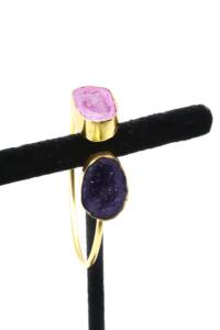 Natural Druzy Stone Adjustable Bangles with German <b>Silver</b> | Handmade Druzy Gemstone <b>Cuff</b> Bangle | Fashion Jewelry for Women - Product Image 3