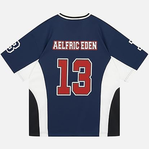 เสื้อฟุตบอลตาข่ายแบบกำหนดเอง คอวีทรงโอเวอร์ไซส์ สไตล์เรโทร พิมพ์ลายดิจิตอลแบบระเหิด พร้อมโลโก้ ชื่อ และหมายเลข ผู้ผลิต - Product Image 5