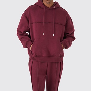 2024 survêtement en coton éponge lourd personnalisé pour hommes avec logo brodé couture 3D personnalisé pour hommes - Product Image 3