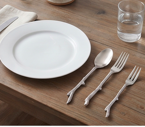 Ensemble de couverts design branche naturelle, 5 pièces, finition miroir haute brillance, compatible lave-vaisselle, vaisselle de table - Product Image 3