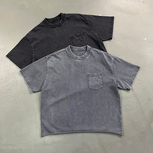 T-shirt en coton vintage surdimensionné pour homme, coupe ample, respirant, doux, confortable, décontracté, pour le streetwear - Product Image 5