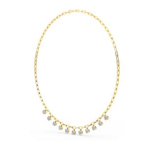 Collier chaîne trombone en diamant de laboratoire taille ronde géométrique 18 pouces - Product Image 3