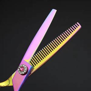 Tijeras de Peluquería Profesionales Morje, Acero Inoxidable, Hoja Afilada, Tijeras de Entresacar con 28 Dientes, Ligeras, Mango Largo, para Diestros - Product Image 4