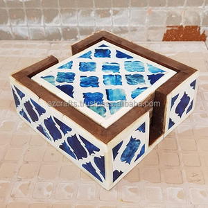 High Quality Handmade Acacia Wood MDF Coaster Set Classic Square Pad for Tea & Drink <b>Table</b> Best Handicrafts <b>Epoxy</b> Resin Carton - Product Image 6