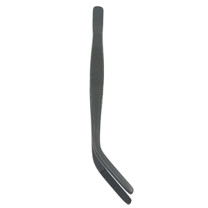 Pince de chef noire pour la présentation des plats, en acier inoxydable, à pointe dentelée coudée, pour une présentation précise des aliments en cuisine - Product Image 5