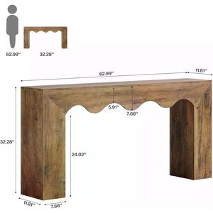 Consolle in legno con contenitore per divano o ingresso - Product Image 3