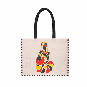 <b>Canvas</b> Geometric Pattern Medium Shopping Bag with Top Handle for Daily Use - Product Image 1