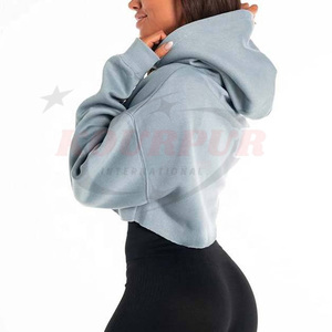 Customized New Arrival Stylish Crop <b>Top</b> Hoodie <b>For</b> <b>Women</b> With Unique Style Highly Recommended Hoodie In Wholesale Price - Product Image 1