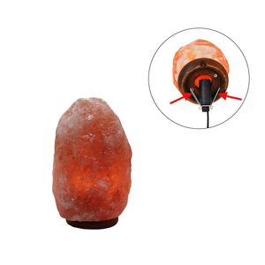 Lampe en sel rose de l'Himalaya sculptée en forme naturelle avec base en bois, décoration, bienfaits santé spéciaux, fonctionne toute la journée et toute la nuit, étanche - Product Image 3
