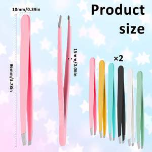 Pinzas Profesionales para Volumen de Pestañas, Punta Inclinada, Acero Inoxidable, Punta de Aguja para Alineación, Agarre Ergonómico, para Dar Forma a Cejas y Eliminar Dardos - Product Image 2