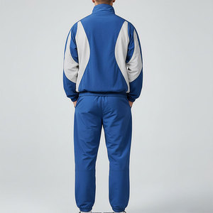 Conjunto Deportivo para Hombre, Chaqueta con Cierre y Cuello Alto, Pantalones Jogger, Color Azul con Bloques de Color, Secado Rápido, Ropa Deportiva - Product Image 2