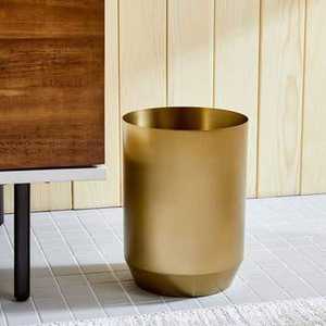 ถังขยะทรงกลมทองเหลืองทันสมัย สำหรับห้องน้ำ สำนักงาน โรงแรม ขายส่ง - Product Image 1