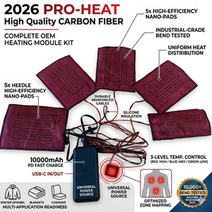 OEM ODM Washable Fast Heating <b>Electric</b> Carbon Fiber Heating <b>Pad</b> with Type-C Connect for Heated Apparel - Product Image 2
