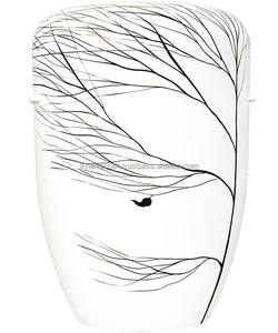 Tôle blanche de style européen classique en acier inoxydable OEM pour urnes de crémation Vase de cendres à bas prix Offre Spéciale fournitures funéraires - Product Image 2