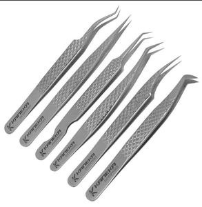 Pince à cils en acier inoxydable très demandée Outils d'extension de cils avec logo personnalisé - Product Image 1