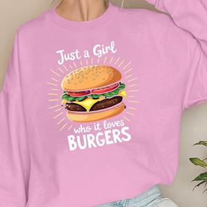 Just a Girl who loves BURGERS sudaderas de mujer - Product Image 2