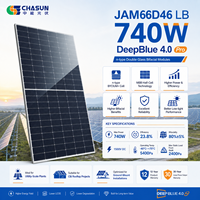 Panneau solaire photovoltaïque JA Solar JAM66D46-740/LB 740W à haute efficacité, type N, bifacial, double vitrage, pour projets solaires utilitaires
