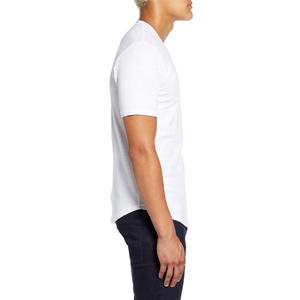 Premium Men's Plain White V-Neck Short Sleeve <b>T</b>-<b>Shirt</b> <b>Polyester</b> Breathable Lightweight Custom Logo Support Wholesale - Product Image 4
