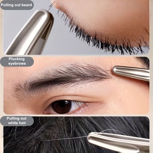 Pinzas de Cejas de Acero Inoxidable de Alta Gama con Punta Redonda para una Depilación Precisa sin Dolor y un Estilo de Salón Perfecto - Product Image 4