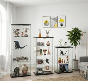 TMG-G123 Commercial High Quality Custom <b>Shelves</b> Modern Tempered Glass Storage Cabinets Action Figure Display Living Room Home - Product Image 1