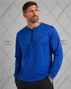 <b>Men's</b> Navy Blue Anti-Wrinkle <b>Collarless</b> Full Sleeve Zipper Casual <b>Shirt</b> Quick Dry Knitted Solid Color Polyester/Cotton Autumn XS - Product Image 6