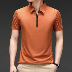 Camisa de Manga Corta para Hombre, Color Sólido, con Cierre, Secado Rápido, Transpirable, de Algodón/Fibra de Bambú, Estilo Casual Elegante, Azul Marino - Product Image 3