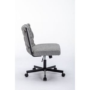 Modern Armless <b>Desk</b> Chair with Criss Cross Leg Wide Seat Home Office Work Meditation Wheels Included for Office Environment - Product Image 1