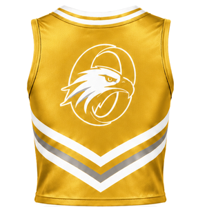 <b>Gold</b> Cheer <b>Shirt</b> Sleeveless Team Sportswear Athletic Uniform Top Practice Training Performance Cheer Squad Apparel - Product Image 2