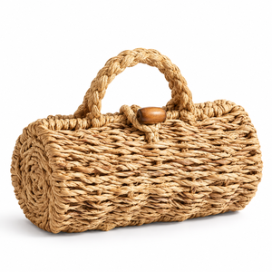 Bolso de Mano Tejido Personalizable y Ecológico de Yute y Pasto Marino con Asas Trenzadas y Cierre de Palanca de Madera para Mujer, Venta al Por Mayor - Product Image 1