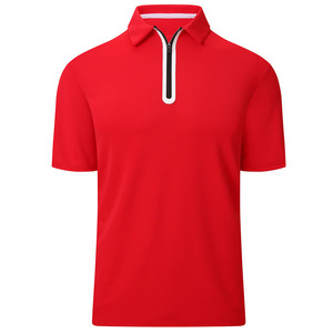 Polo en maille à manches courtes pour homme, personnalisé, de qualité supérieure, avec col zippé, séchage rapide, coupe décontractée, couleur unie - Product Image 3