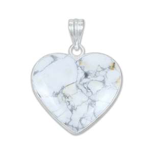 จี้รูปหัวใจทำมือประดับด้วยหินฮาวไลท์ ดีไซน์หรูหรา โรแมนติก คุณภาพพรีเมียม เหมาะเป็นของขวัญแต่งงานสำหรับทุกเพศทุกวัย พร้อมตะขอทอง - Product Image 4