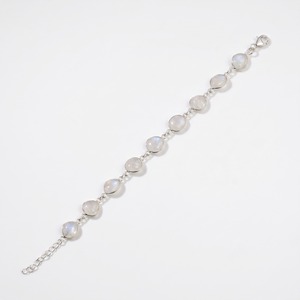 Natural Rainbow Moonstone Classic Bracelet 925 Sterling Silver Adjustable Link Gemstone Jewelry Minimalist Dainty <b>Gift</b> For Her - Product Image 2