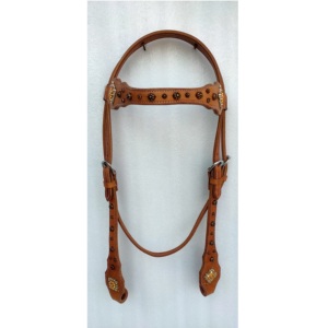 Dressage English Saddle Horse Leather Bridle with Soft Leather Padded Noseband Crystal Brow Band SS Brass <b>Fittings</b> for Riding - Product Image 1