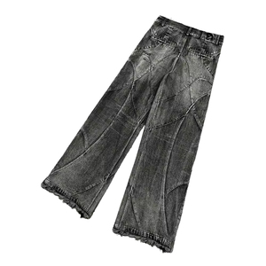 Pantalones Vaqueros Rectos Góticos Unisex Estilo Urbano Otoñal, Vaqueros Vintage Lavados, Pantalones de Mezclilla Transfronterizos, Vaqueros de Hombre de Gran Venta - Product Image 3