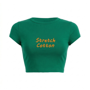 Camiseta verde personalizada al por mayor para mujer, corte ajustado, calidad premium, de secado rápido, transpirable, de poliéster, para verano, yoga y gimnasio. - Product Image 1