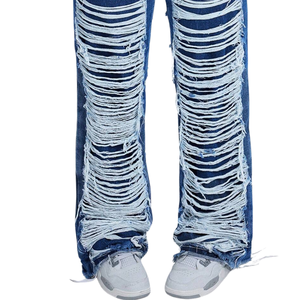 Jeans de Mezclilla para Mujer, Cintura Alta, Corte Recto, Transpirables, Largos, Desgastados, Estilo Casual Urbano Vintage, para Invierno - Product Image 5