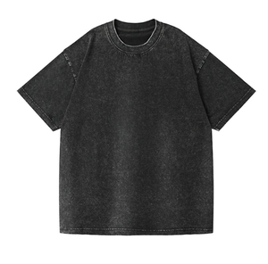 Heavyweight 100% Cotton Washed T-shirt Men High Quality Stone Wash Tee Custom Plain Boxy Fit Acid Wash <b>Tshirts</b> for Sports - Product Image 3