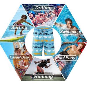 Shorts de bain décontractés et légers pour hommes, coupe oversize, design écologique avec contraste de couleurs, vente en gros - Product Image 6