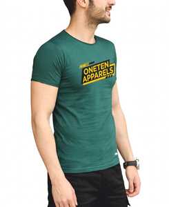 เสื้อยืดแขนสั้นคอกลมสีเขียวสำหรับผู้ชายจาก ONETEN APPARELS ผ้าถักด้านหน้า 100% ผ้าฝ้าย ระบายอากาศได้ดี สวมใส่สบาย - Product Image 5