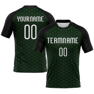 Uniforme de Voleibol Sublimado con Forma Geométrica Verde Césped Blanco-Negro Personalizado, el Más Vendido en la Industria, Venta Directa al Por Mayor - Product Image 1