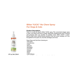 NaturVet Spray Amargo YUCK Sin Masticar para Perros y Gatos 236ml - Product Image 1