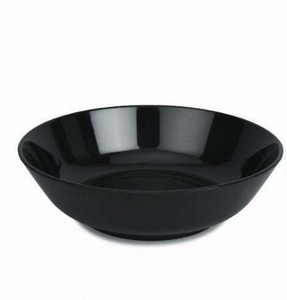 Black <b>Plastic</b> <b>Bowl</b> Minimalist Design Polished Finish Dishwasher Safe for Food <b>Serving</b> Home Use - Product Image 3