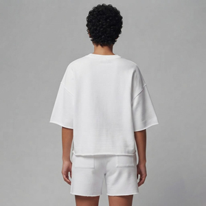 Heavyweight 100% Cotton women's T-Shirt & <b>short</b> Set 300GSM Oversized Blank Quick-drying Breathable Streetwear <b>ladies</b> 2 piece set - Product Image 3