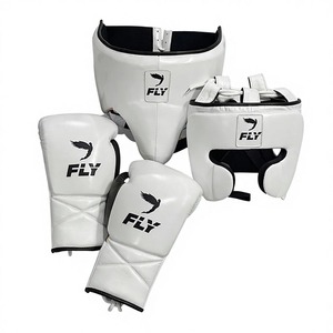Premium Fly New Camo Design Boxing Set Leather <b>Gloves</b>, Headgear & Groin Guard OEM Available Sparring Kit for Fighters & Gym - Product Image 5