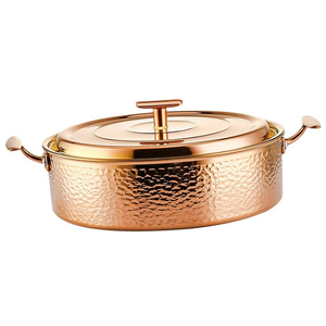 Bol en cuivre pur poli avec couvercles, idéal pour servir à la maison, ustensile de cuisine en métal pour la cuisine - Product Image 6